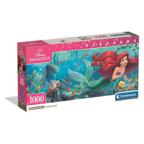 Disney Hercegnők Ariel 1000 db-os panoráma Compact puzzle Clementoni