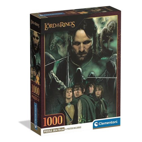 A Gyűrűk Ura Aragorn & Hobbits 1000 db-os Compact puzzle Clementoni