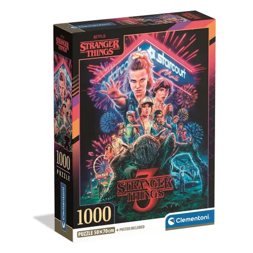 Stranger Things Starcourt Mall 1000 db-os Compact puzzle Clementoni