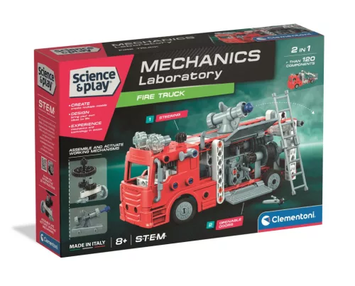 Tűzoltóautó Mechanics 2 az 1-ben építőjáték Clementoni