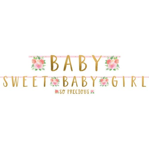 Floral Baby Sweet Baby Girl papír felirat 2 részes