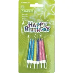 Happy Birthday Colorful gyertya szett 12 db-os