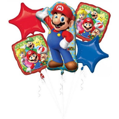 Super Mario Mushroom World fólia lufi 5 db-os szett