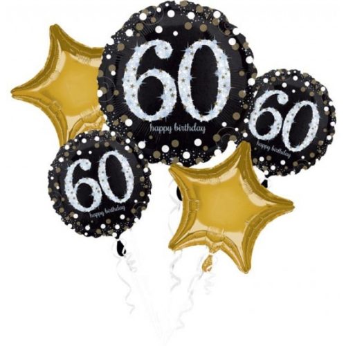 Happy Birthday 60 Fólia lufi 5 db-os szett
