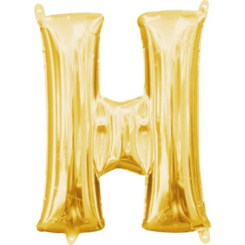 Gold, Arany mini H betű fólia lufi 33 cm