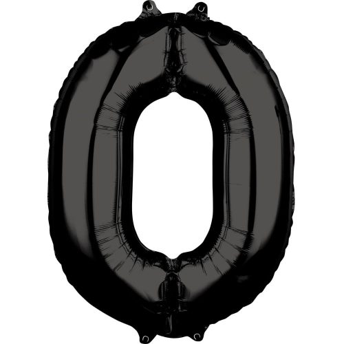 Szám Fólia lufi 0-ás, Black 66*50 cm