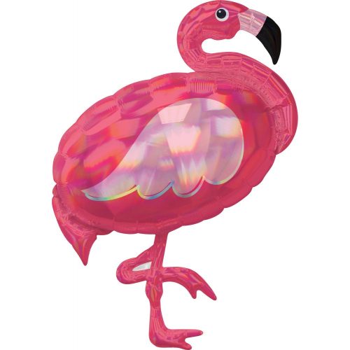 Hologrammos Flamingo, Flamingó Fólia lufi 83 cm