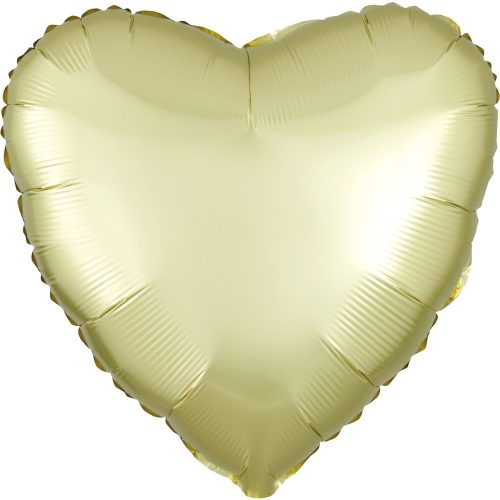 Szatén Pastel Yellow szív fólia lufi 43 cm