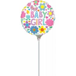 Baby Girl Floral mini fólia lufi 10 cm (WP)