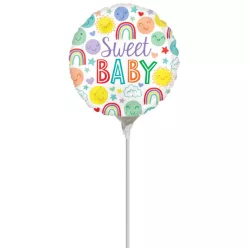 Színes Sweet baby mini fólia lufi 23 cm (WP)