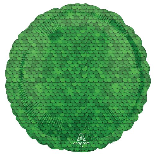 Zöld flitter mintás fólia lufi 43 cm