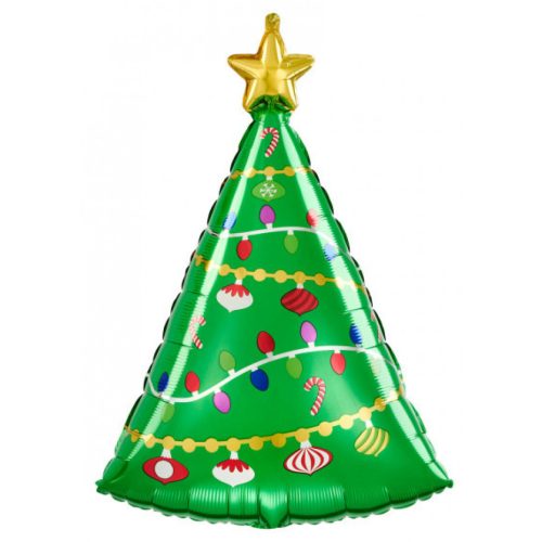 Karácsonyifa fólia lufi 60 cm