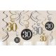 Happy Birthday Gold 30 Szalag dekoráció 12 db-os szett