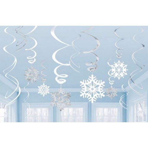 Snowflake, Hópehely Szalag dekoráció 12 db-os szett