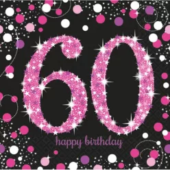Happy Birthday Pink 60 szalvéta 16 db-os 33x33 cm