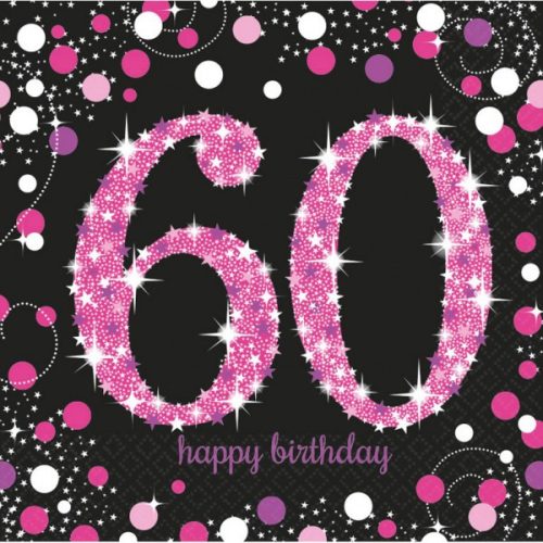 Happy Birthday 60 szalvéta 16 db-os 33*33 cm