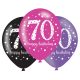 Happy Birthday 70 Pink léggömb, lufi 6 db-os 11 inch (27,5 cm)