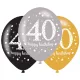 Happy Birthday 40 Gold léggömb, lufi 6 db-os 11 inch (27,5 cm)