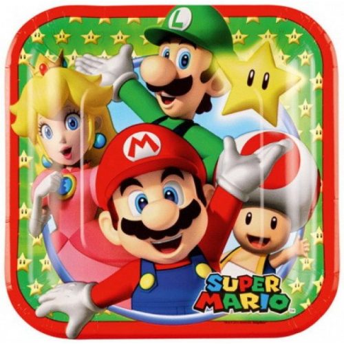 Super Mario Mushroom World papírtányér 8 db-os 18 cm