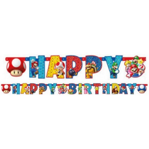 Super Mario Happy Birthday felirat 190 cm