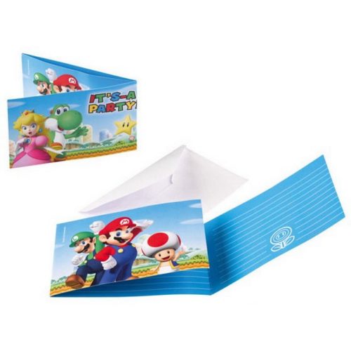 Super Mario Party meghívó 8 db-os
