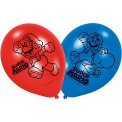   Super Mario Mushroom léggömb, lufi 6 db-os 9 inch (22,8 cm)