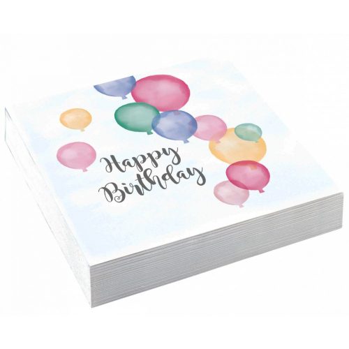 Happy Birthday Pastel szalvéta 20 db-os 33x33 cm