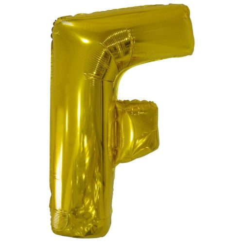 Gold, Arany óriás F betű fólia lufi 110 cm