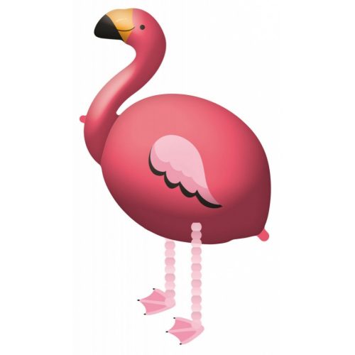 Flamingó sétáló fólia lufi 83 cm