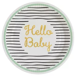 Hello Baby Gold papírtányér 8 db-os 23 cm