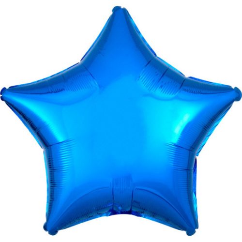 Metallic Blue csillag fólia lufi 48 cm