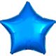 Metallic Blue csillag fólia lufi 48 cm