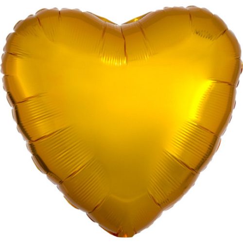 Metallic Gold szív fólia lufi 43 cm