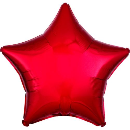 Metallic Red csillag fólia lufi 48 cm