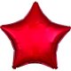 Metallic Red csillag fólia lufi 48 cm