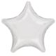 Metallic White csillag fólia lufi 48 cm