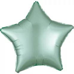 Zöld Silk Lustre Mint csillag fólia lufi 48 cm