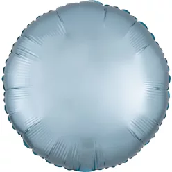 Kék Silk Lustre Pastel kör fólia lufi 43 cm