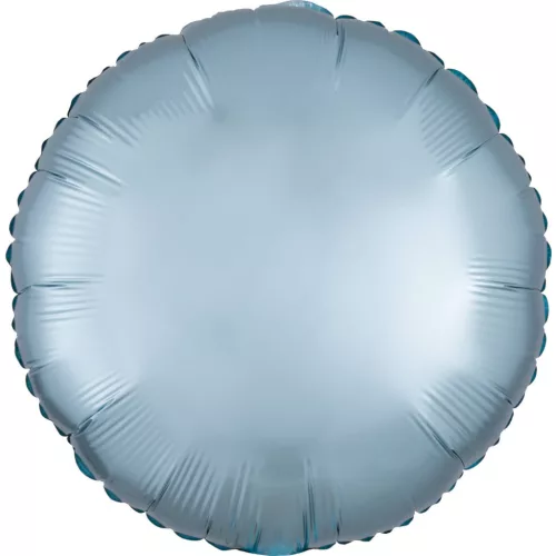 Kék Silk Lustre Pastel kör fólia lufi 43 cm
