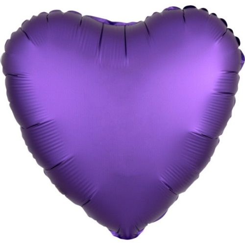 Silk Purple szív fólia lufi 43 cm
