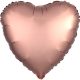 Silk Rose Copper szív fólia lufi 43 cm