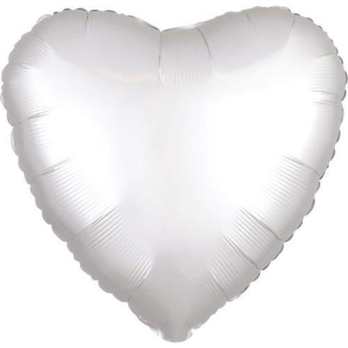 Silk White szív fólia lufi 43 cm