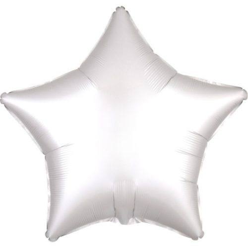 Silk White csillag fólia lufi 48 cm