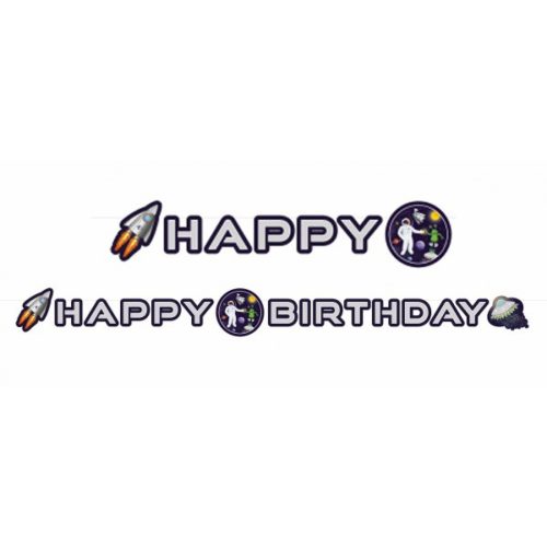 Space, Űr Happy Birthday felirat 192 cm