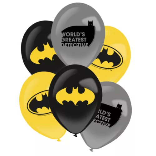Batman City léggömb, lufi 6 db-os 11 inch (27,5 cm)