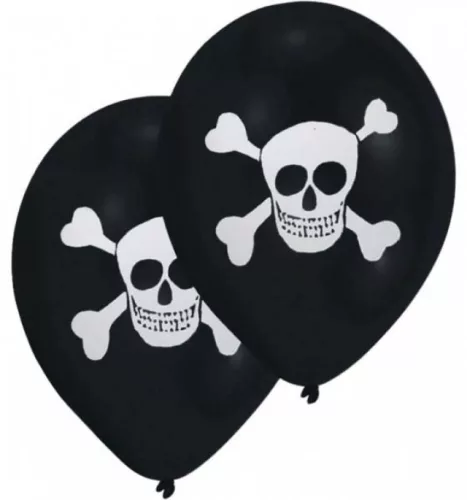 Kalóz Skull léggömb, lufi 8 db-os 10 inch (25,4cm)