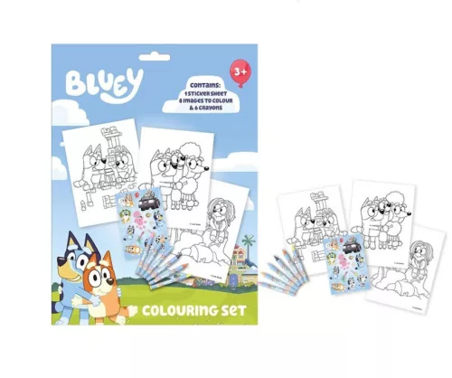 Bluey Happy Life színező szett matricával
