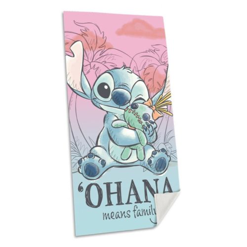 Disney Lilo és Stitch, A csillagkutya Ohana fürdőlepedő, strand törölköző 70x140cm
