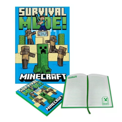 Minecraft Fight A/5 vonalas füzet beépített órával