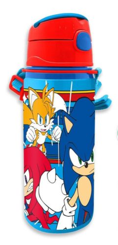 Sonic a sündisznó Prime alumínium szívószálas kulacs akasztóval 600 ml